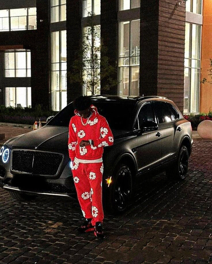 Celene - Roter Blumen Tracksuit