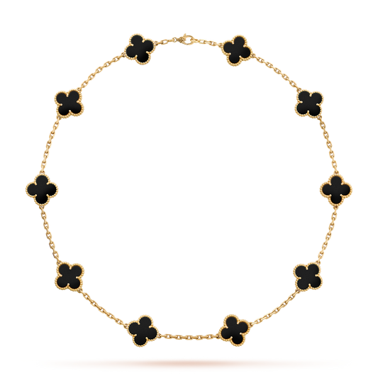 HALSKETTE KLEEBLATT 10 DESIGNS | SCHWARZ