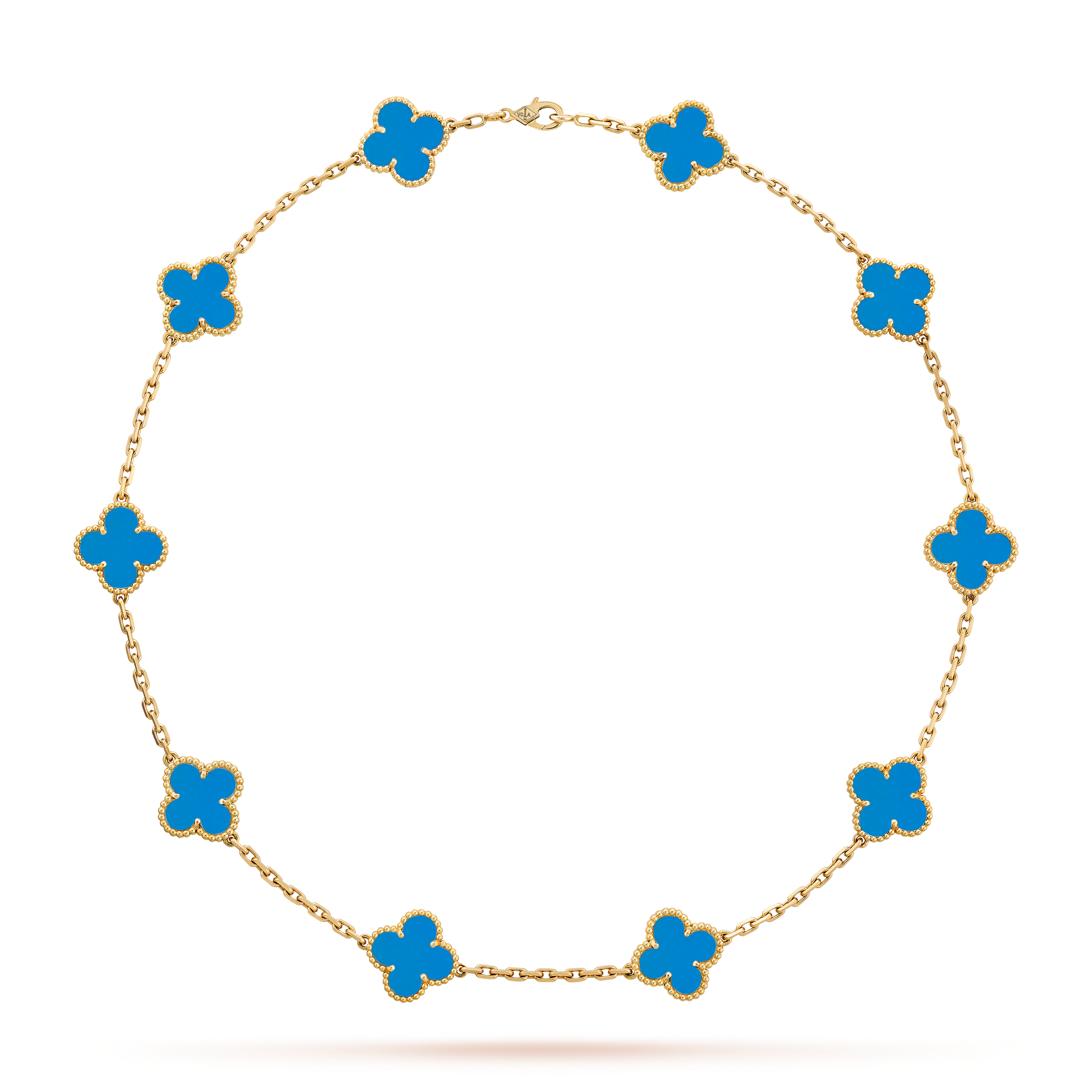 HALSKETTE KLEEBLATT 10 DESIGNS | BLAU