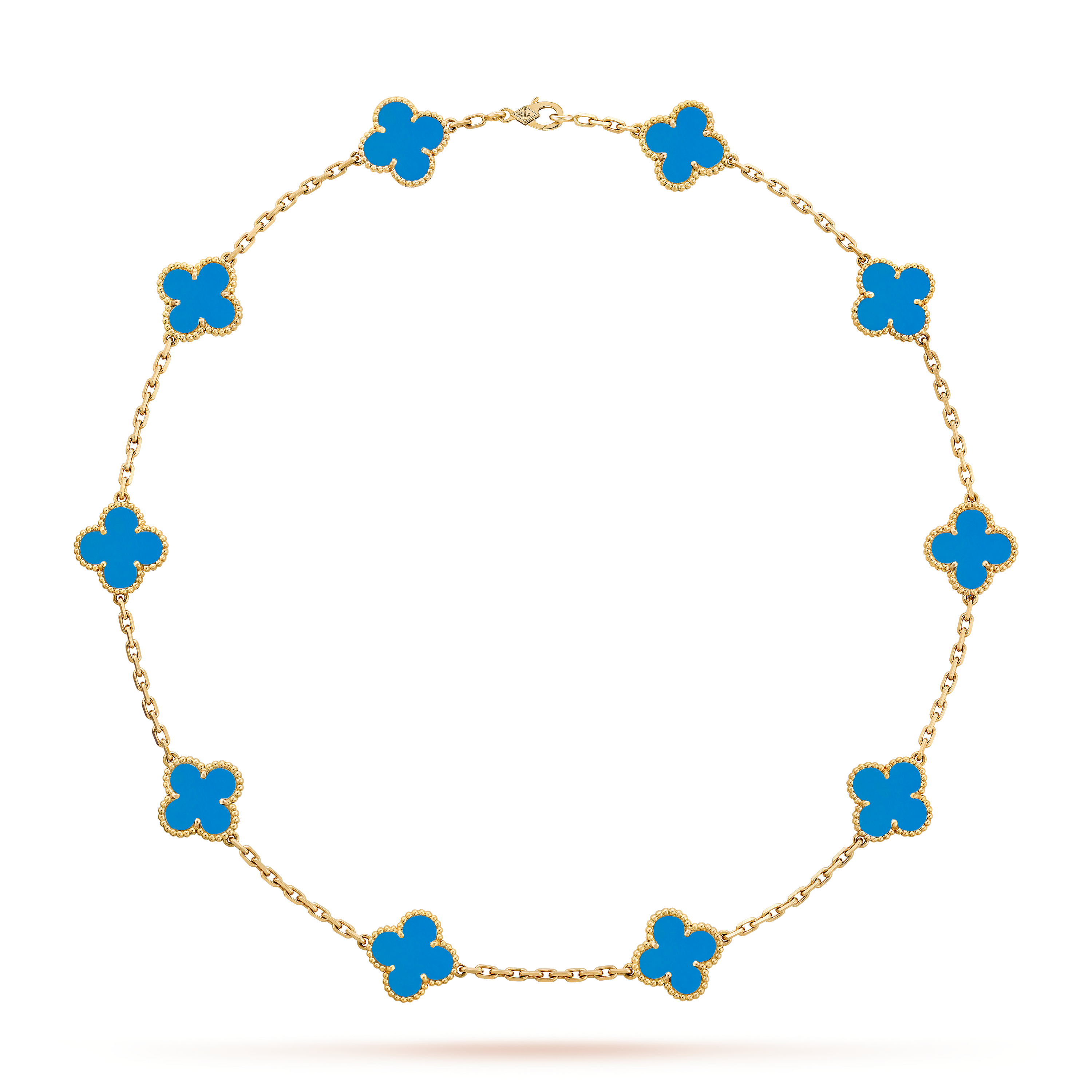 HALSKETTE KLEEBLATT 10 DESIGNS | BLAU