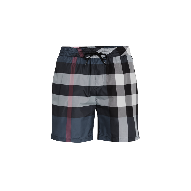 Celene - Trendy Designer Karo Shorts Schwarz